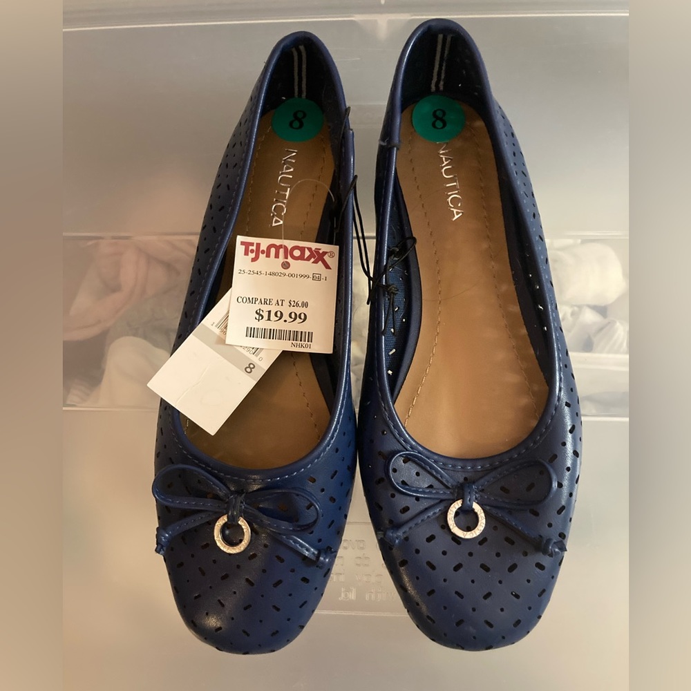 Nautica navy dark blue ballet flats 8 - NWT